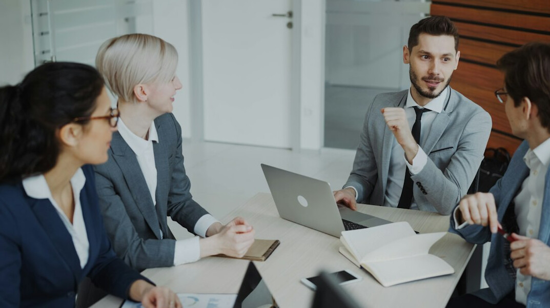 group discussion in office