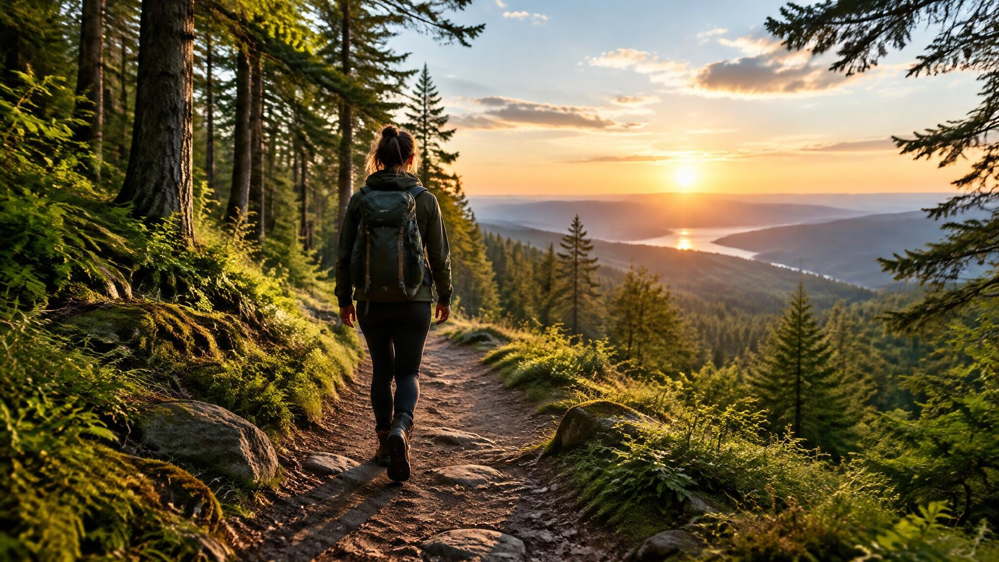 person on path in nature