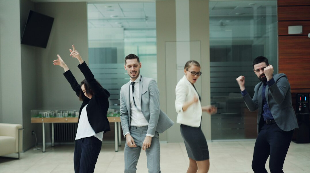 successful person celebrating